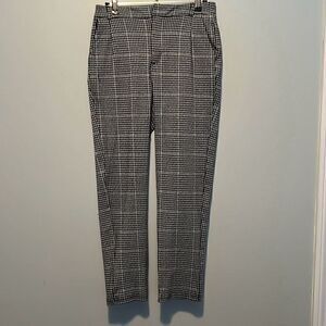 Love Tree Women's Black and White Houndstooth Stretch Trouser Pants